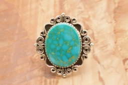 Native American Jewelry Kingman Turquoise Sterling Silver Ring